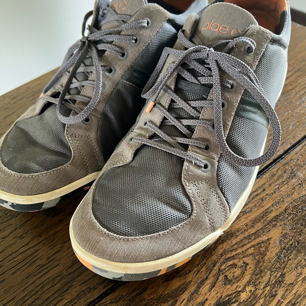 Plae Shoes Womens 12.5 Mens 11 Grey Orange Multicolor Low Top - Picture 4 of 11